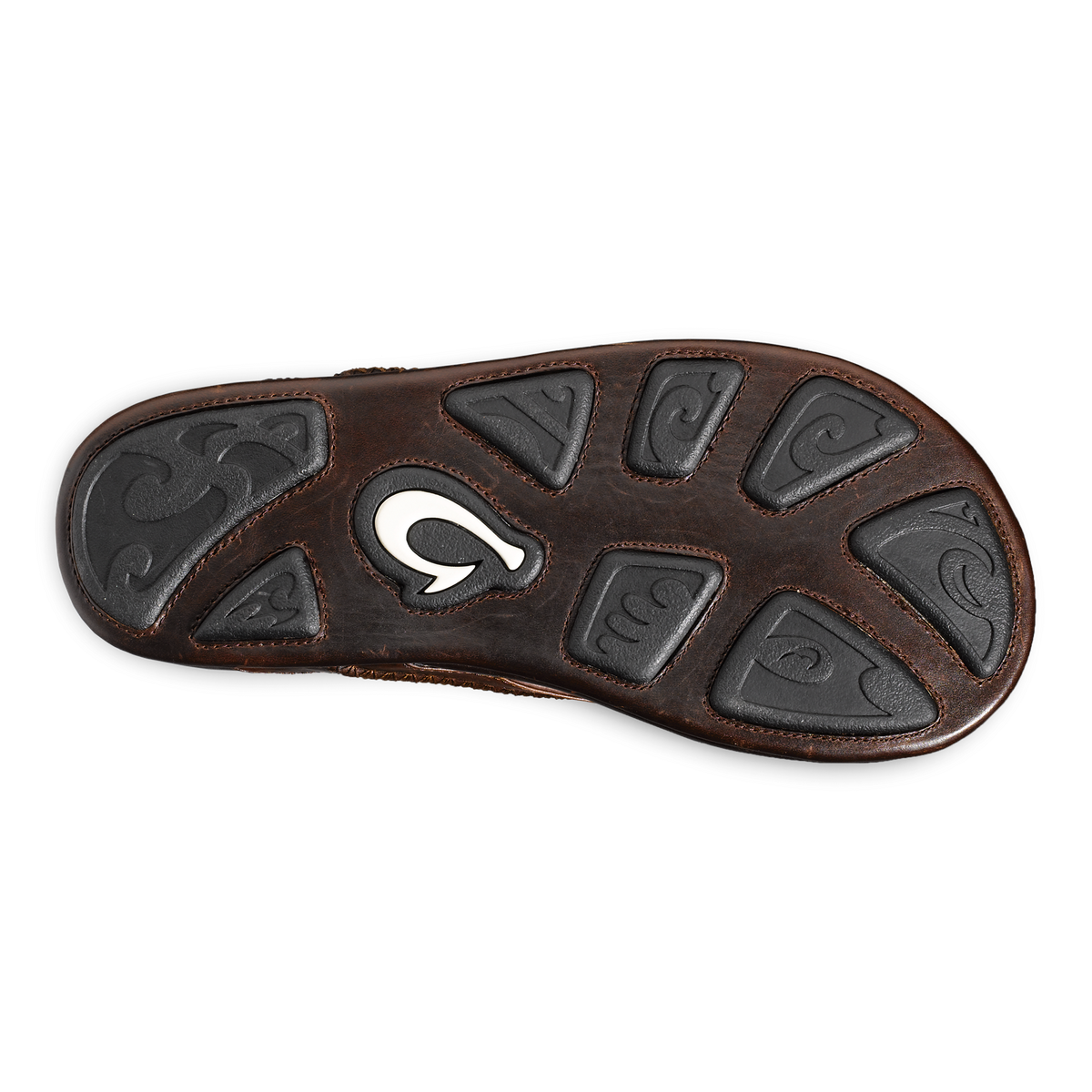 OluKai Mea Ola Men's Leather Beach Sandals - Dark Java