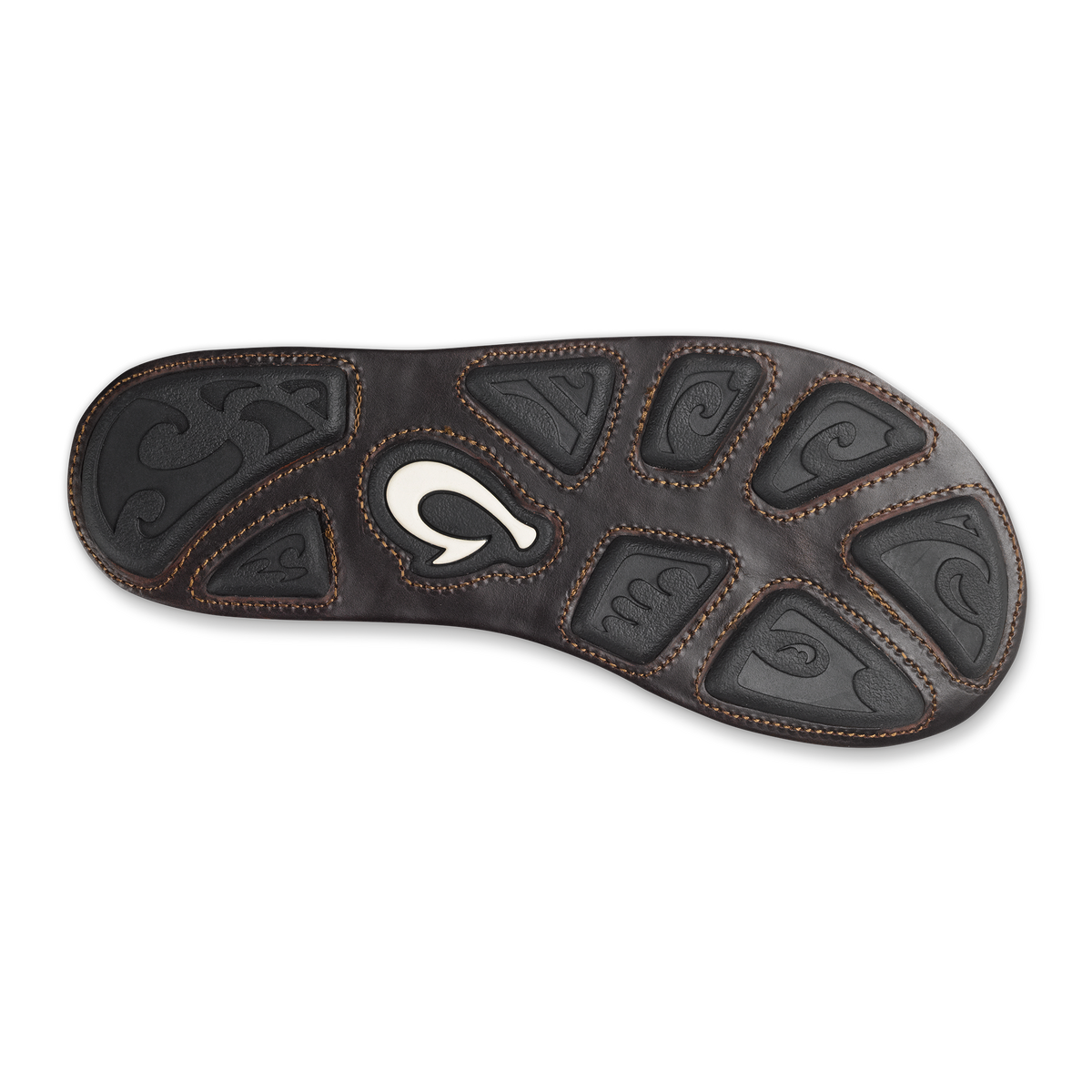 OluKai Mea Ola Men's Leather Sandals - Tan / Dark Java