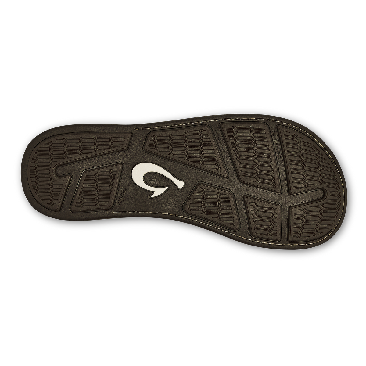 OluKai Tuahine Men's Waterproof Leather Beach Sandals - Dark Wood