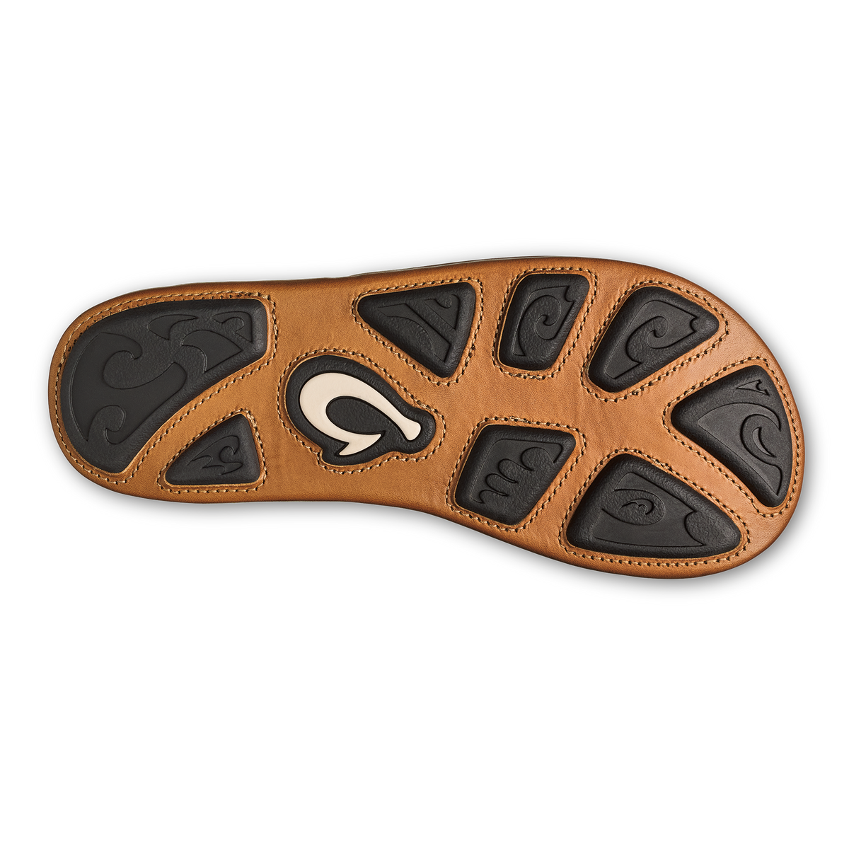 OluKai Hiapo - Odyssey Grey / Sahara Men’s Leather Beach Sandals