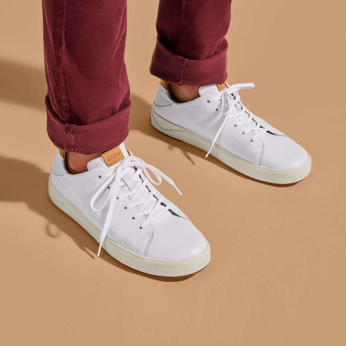 OluKai Lae‘ahi Lī ‘Ili Men's Leather Sneakers for Men