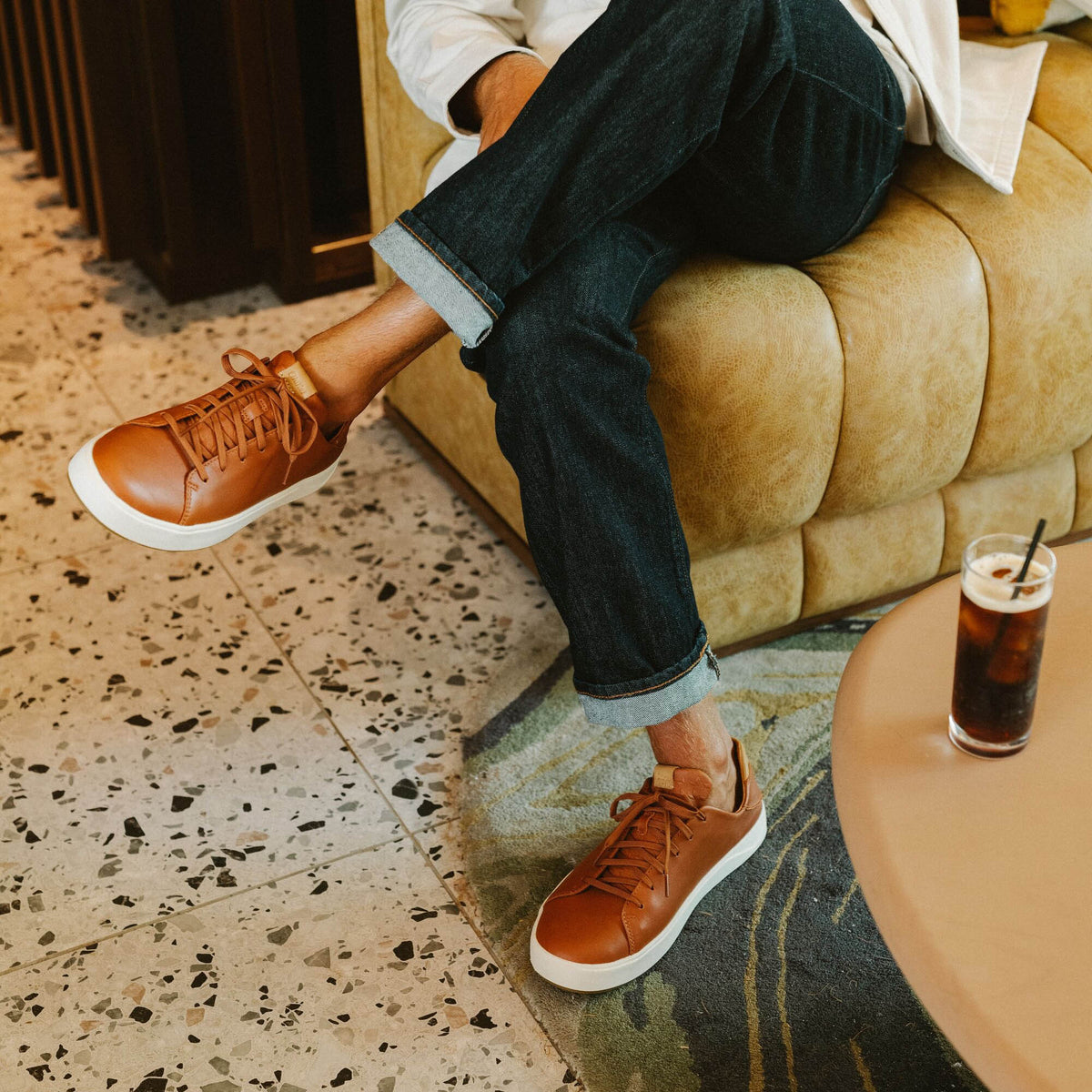 OluKai Lae‘ahi Lī ‘Ili Men's Leather Sneakers for Men