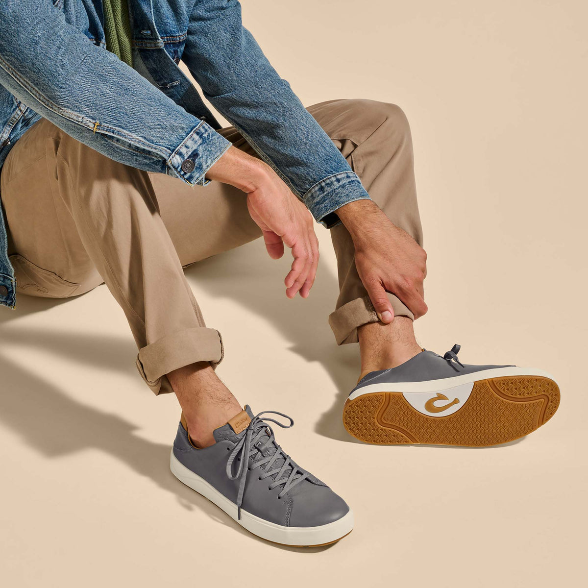 OluKai Lae‘ahi Lī ‘Ili Men's Leather Sneakers for Men