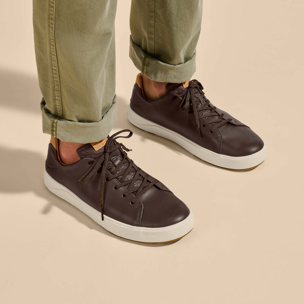 OluKai Lae‘ahi Lī ‘Ili Men's Leather Sneakers for Men