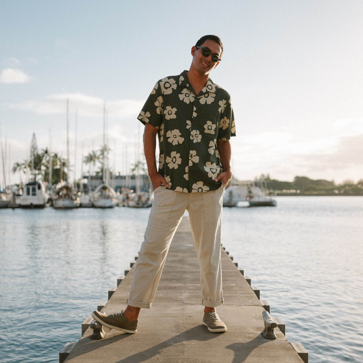 OluKai Nohea Moku Men's Boat Shoes for Men