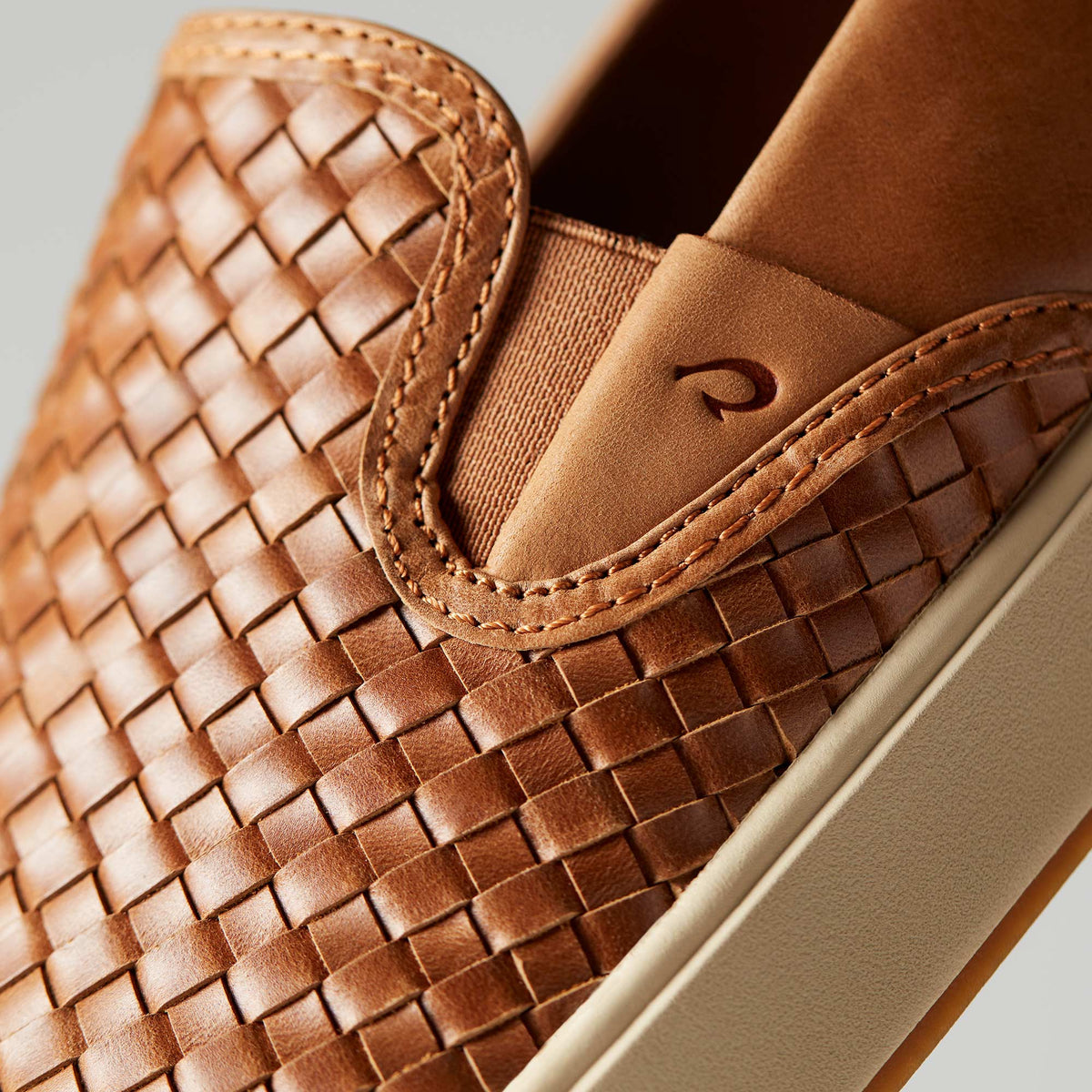OluKai Lae‘ahi Lauhala Men's Leather Slip-On Sneakers for Men