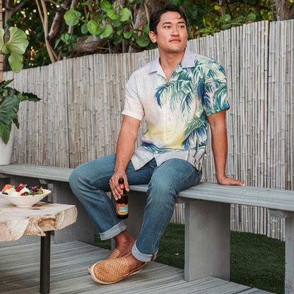 OluKai Lae‘ahi Lauhala Men's Leather Slip-On Sneakers for Men
