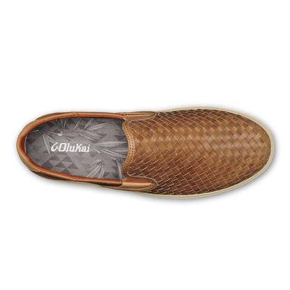 OluKai Lae‘ahi Lauhala Men's Leather Slip-On Sneakers for Men