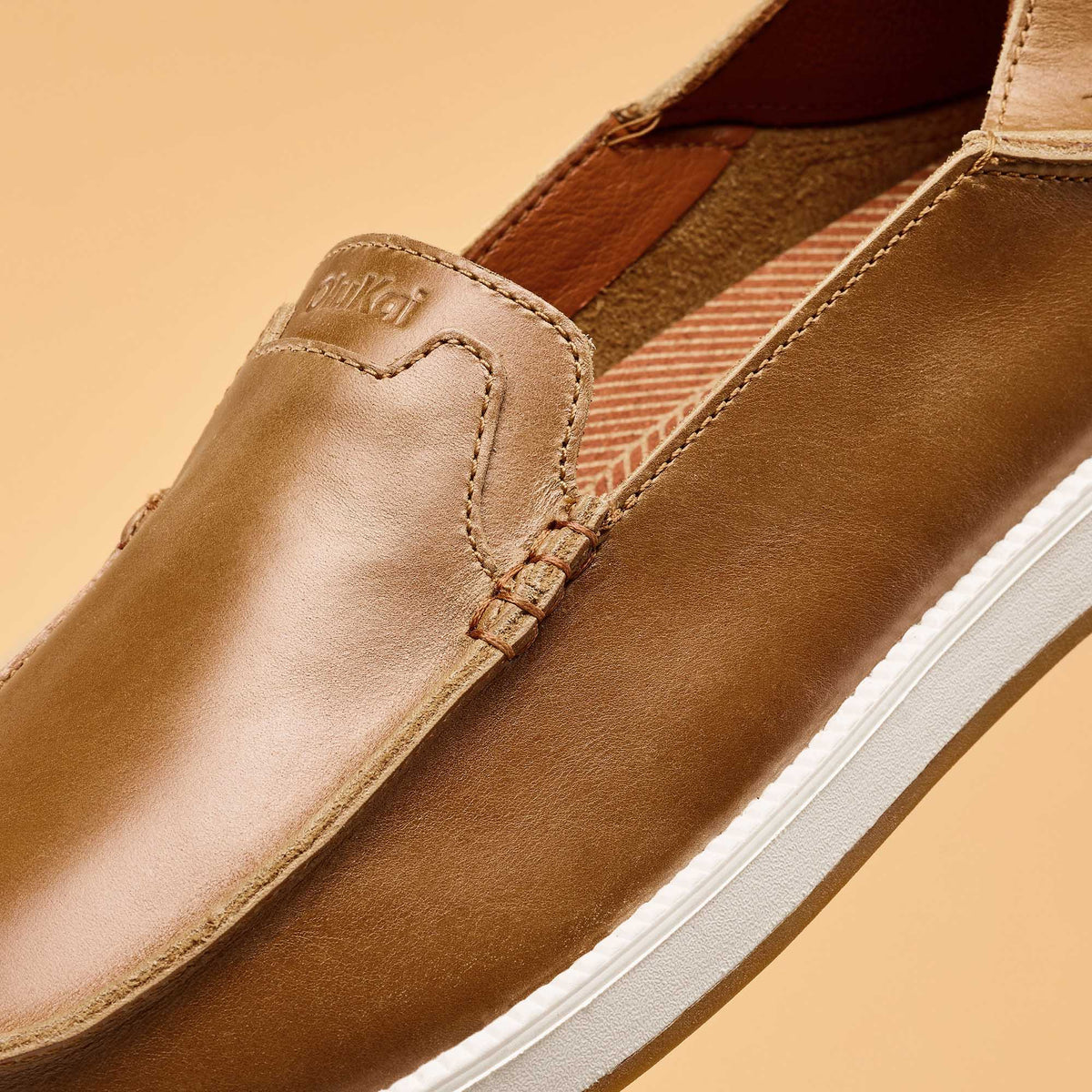 OluKai Kākaha Nia Men‘s Leather Slip-On Shoes for Men