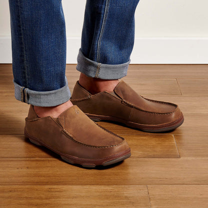 OluKai Moloā Men's Leather Slip On Shoes for Men