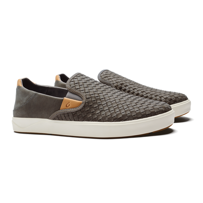 OluKai Lae‘ahi Lauhala Men's Leather Slip-On Sneakers for Men