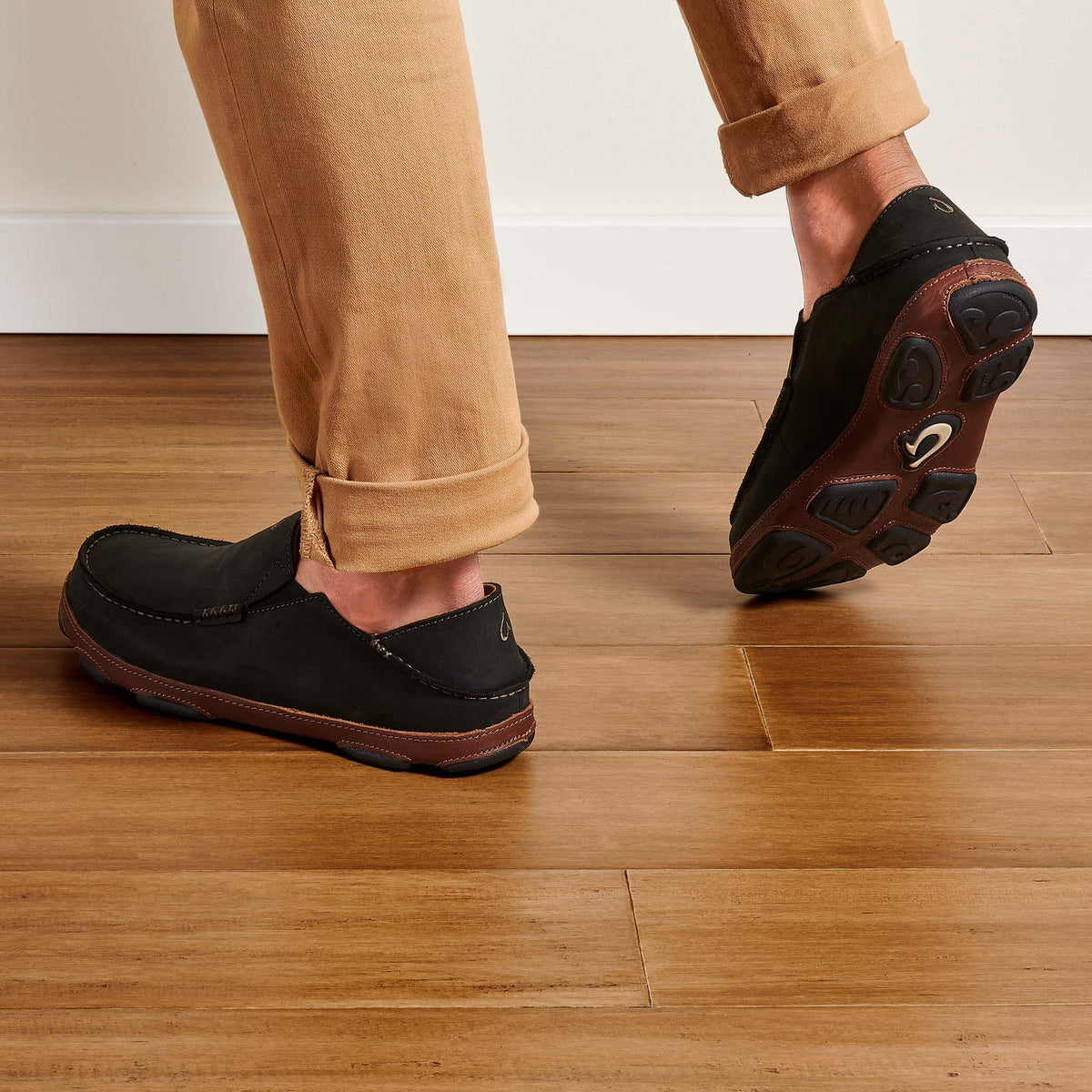 OluKai Moloā Men's Leather Slip On Shoes for Men
