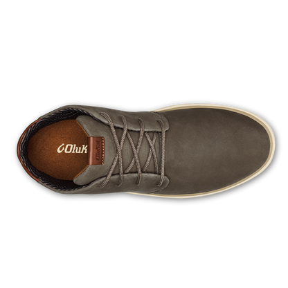 OluKai Papakū 'Ili Men’s Waterproof Leather Boots- Mustang for Men