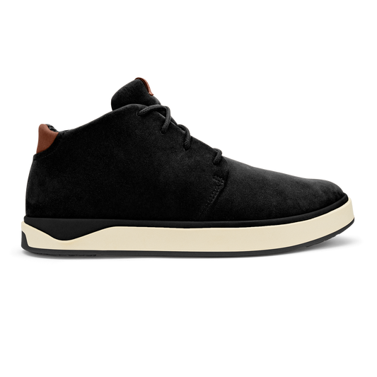 OluKai Papakū 'Ili Men’s Waterproof Leather Boots- Black for Men