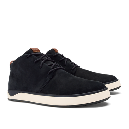 OluKai Papakū 'Ili Men’s Waterproof Leather Boots- Black for Men