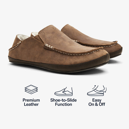 OluKai Moloā Men's Leather Slippers for Men