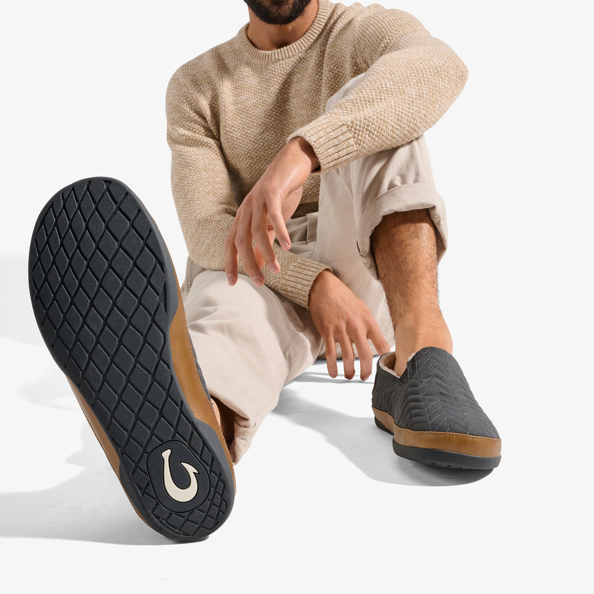 OluKai Hanohano Men’s Waxed Canvas Slippers for Men