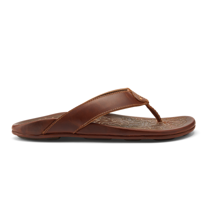 OluKai Mekila Men's Full-Grain Leather Beach Sandals for Men