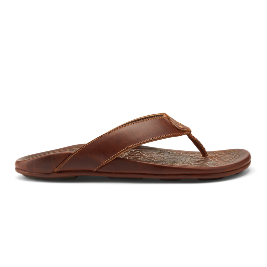 OluKai Mekila Men's Full-Grain Leather Beach Sandals for Men