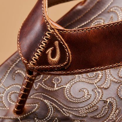 OluKai Mekila Men's Full-Grain Leather Beach Sandals for Men