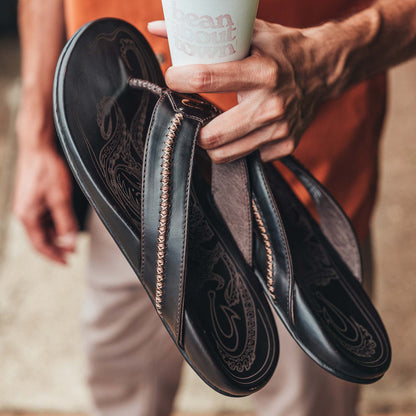 OluKai Mea Ola Men's Leather Beach Sandals for Men