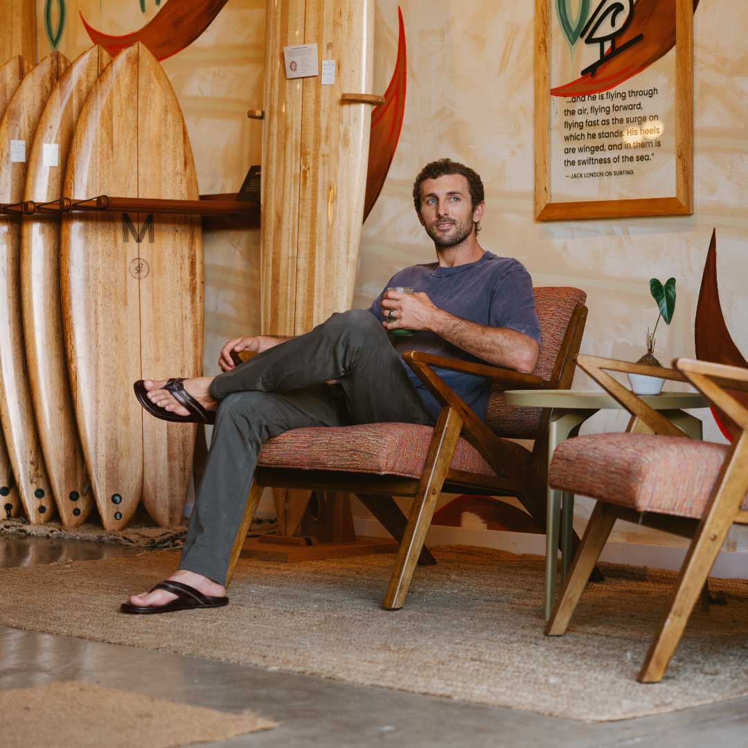 OluKai Mea Ola Men's Leather Beach Sandals for Men