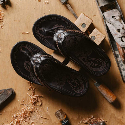 OluKai Mea Ola Men's Leather Beach Sandals for Men