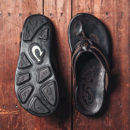 OluKai Mea Ola Men's Leather Beach Sandals for Men