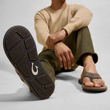 OluKai Tuahine Men's Waterproof Leather Beach Sandals for Men