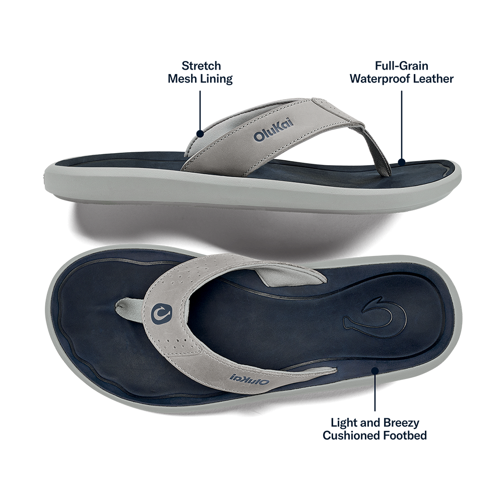 OluKai Pili Men’s Waterproof Leather Sandals for Men