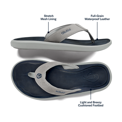 OluKai Pili Men’s Waterproof Leather Sandals for Men