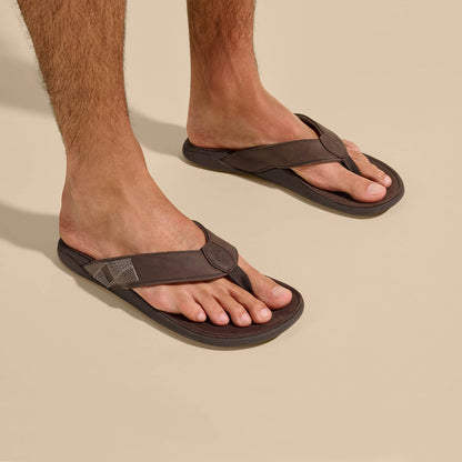 OluKai Tuahine Men's Waterproof Leather Beach Sandals for Men