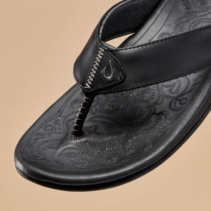 OluKai Mekila Men's Full-Grain Leather Beach Sandals for Men