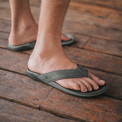 OluKai Tuahine Men's Waterproof Leather Beach Sandals for Men