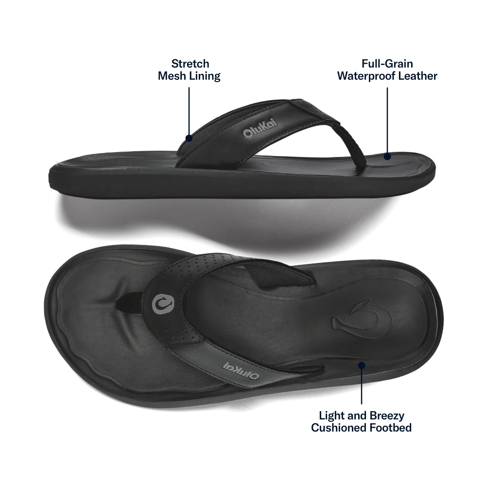 OluKai Pili Men’s Waterproof Leather Sandals for Men