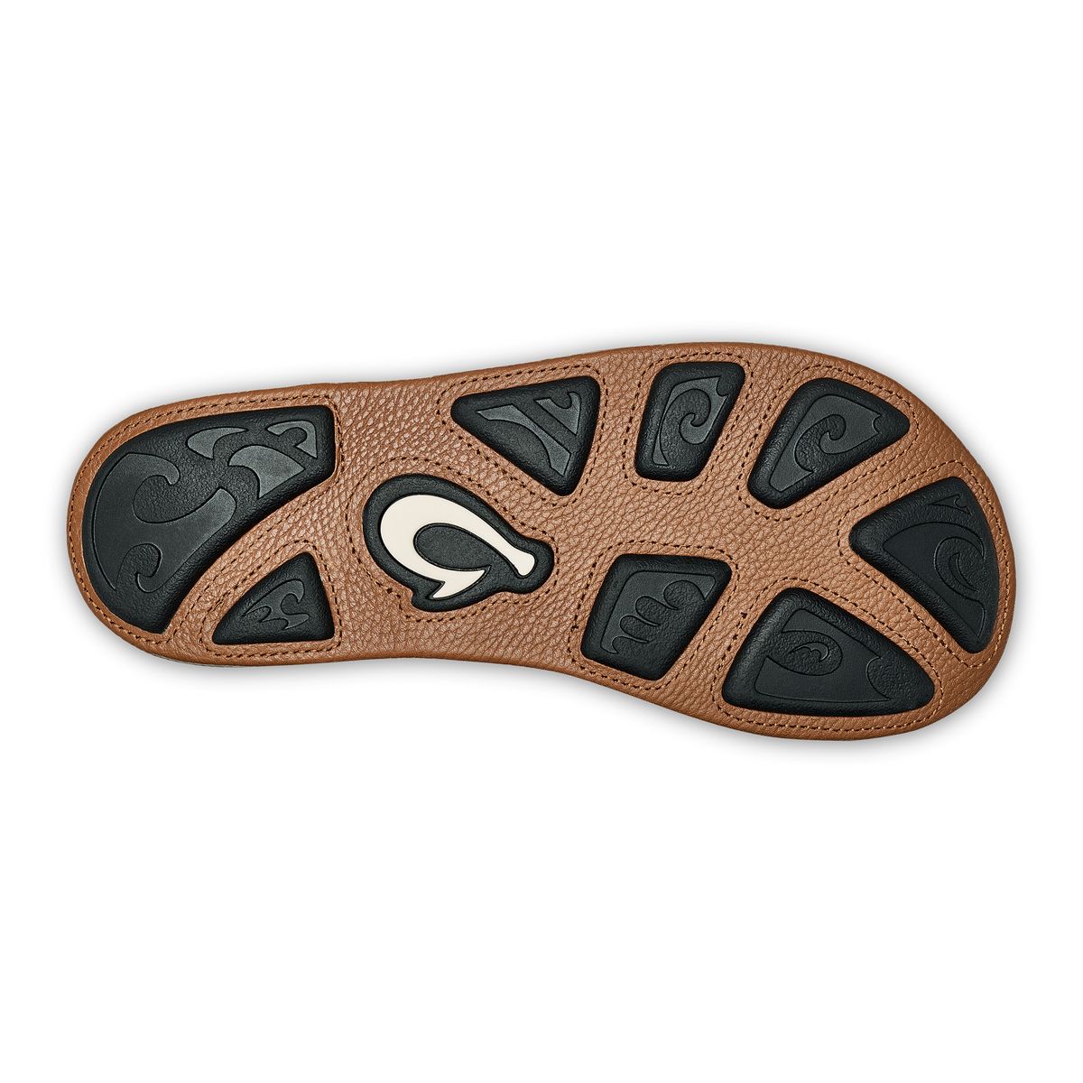 OluKai Hiapo -Dark Java / Toffee Men’s Leather Beach Sandals for Men