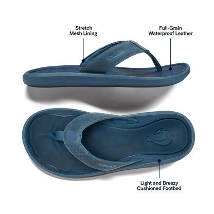 OluKai Pili Men’s Waterproof Leather Sandals for Men