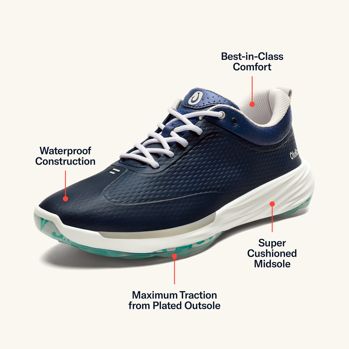OluKai Mākena Men’s Waterproof Golf Shoes for Men
