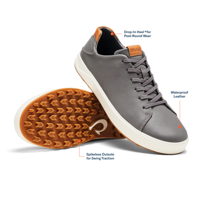 OluKai Wai‘alae Men’s Waterproof Leather Golf Shoes for Men
