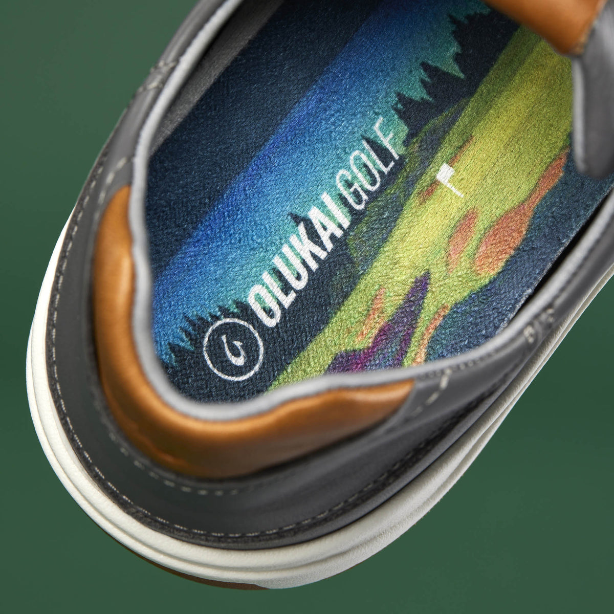 OluKai Wai‘alae Men’s Waterproof Leather Golf Shoes for Men