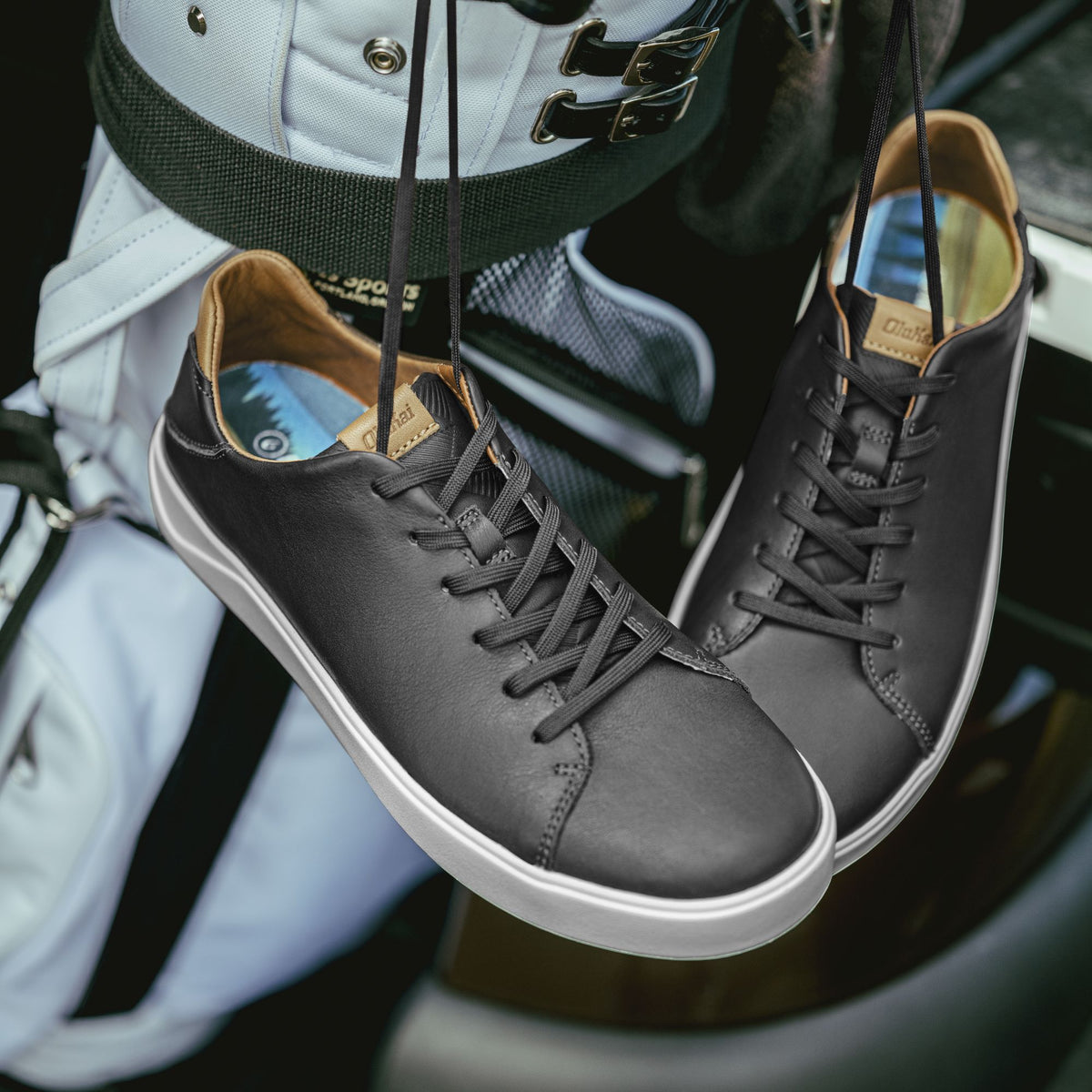 OluKai Wai‘alae Men’s Waterproof Leather Golf Shoes for Men