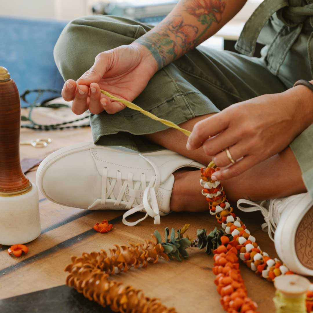 OluKai Pehuea Lī ‘Ili Women's Leather Sneakers for Women