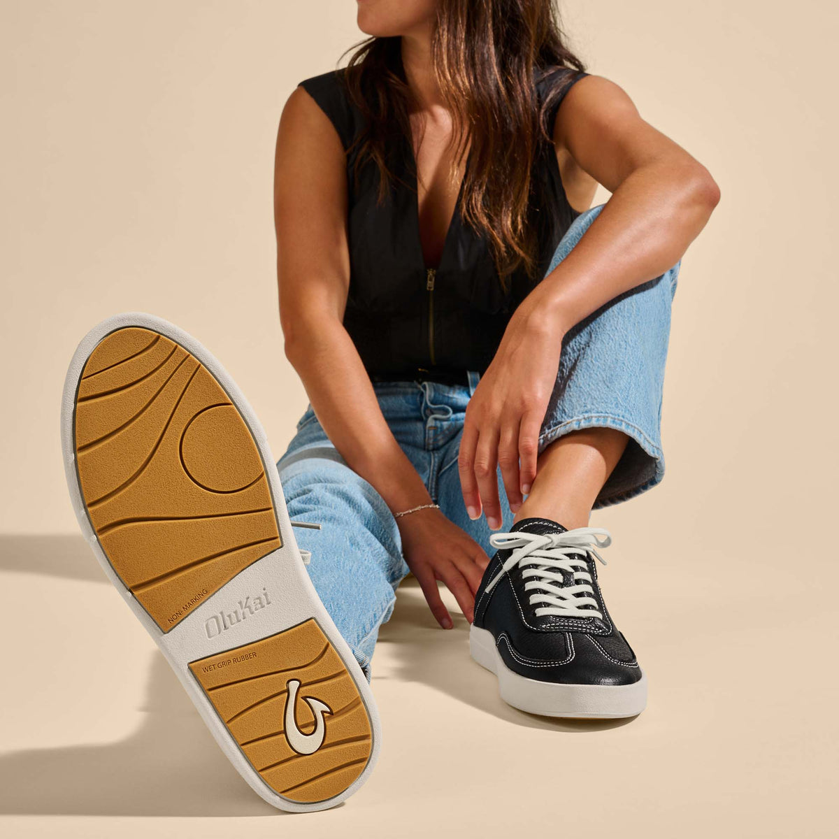 OluKai Hā‘upu Women’s Leather Sneakers for Women