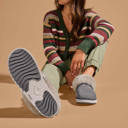 OluKai Ku‘i Women’s Fuzzy Slip-On Slippers for Women