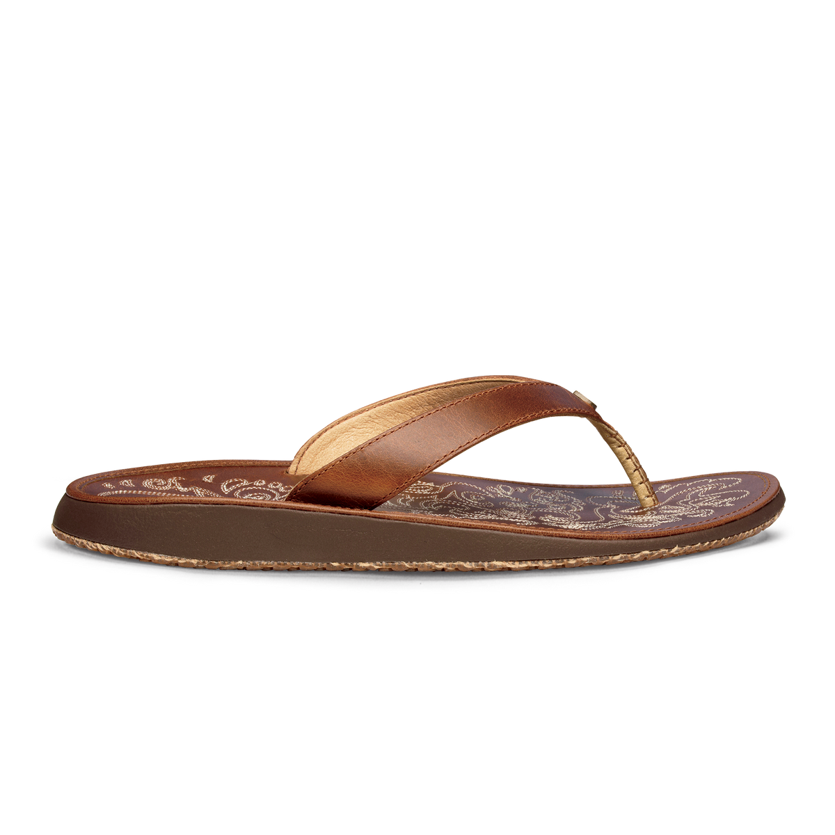 OluKai Paniolo Women’s Leather Beach Flip Flops for Women
