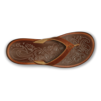 OluKai Paniolo Women’s Leather Beach Flip Flops for Women