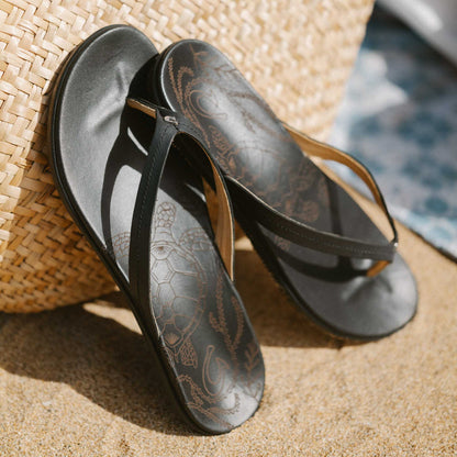 OluKai Honu Women’s Leather Beach Sandals for Women