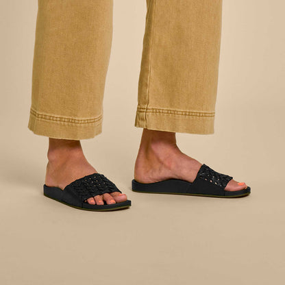 OluKai Kāmola Women’s Leather Slide Sandals for Women