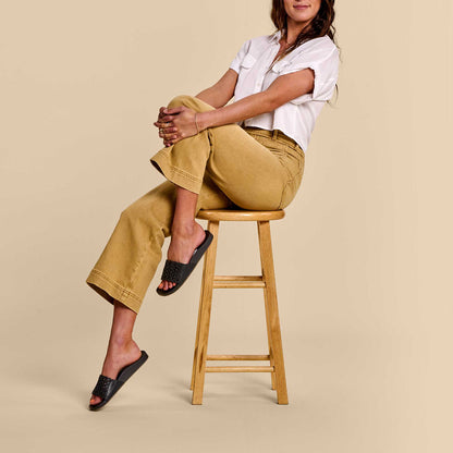 OluKai Kāmola Women’s Leather Slide Sandals for Women