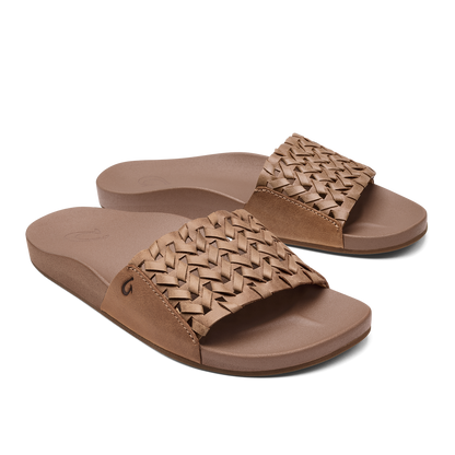 OluKai Kāmola Women’s Leather Slide Sandals for Women